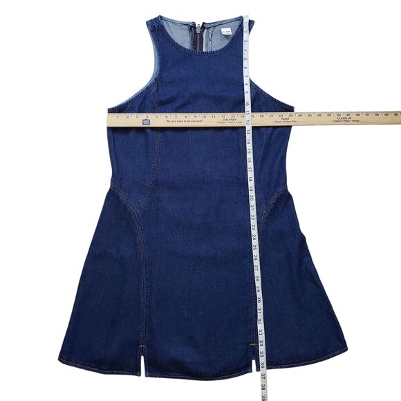 RE/DONE Zip Back lyocell Dress Mini Womens Split Front Large Denim Western - Picture 7 of 12